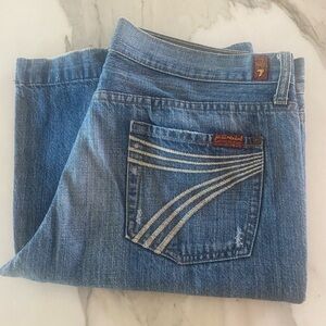 7 For All Mankind - Dojo - Low Rise Flare - Size 31 - Lightly Distressed